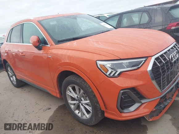 2023 Audi Q3 S line Premium z VIN WA1DECF38P1129821, wystawiony jako IAAI lot #42503445 z przebiegiem 49 651 mil mil oraz . Historia ofert i sprzedaży dostępna na DreamBid. Obrazek 1.
