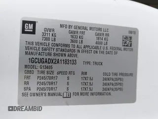 2010 Chevrolet Express Cargo Van with VIN 1GCUGADX2A1183133, listed as a IAAI auction lot 41718680 with 261,237 mi miles. Bid and sale history available at carsss.com. Image 9.