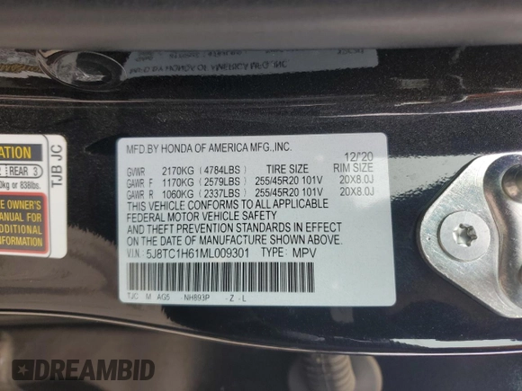2021 Acura RDX w/A-Spec Package с VIN 5J8TC1H61ML009301, выставлен на аукционе Copart как лот 85937594 с пробегом 55 552 миль миль и Списание • Salvage title. История ставок и продаж доступна на DreamBid. Изображение 14.