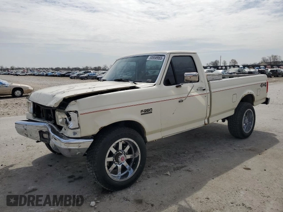 1991 Ford F-250 with VIN 1FTHF26H7MLA14640, listed as a Copart auction lot 50958955 with 75,522 mi miles and Salvage Title. Bid and sale history available at carsss.com. Image 1.
