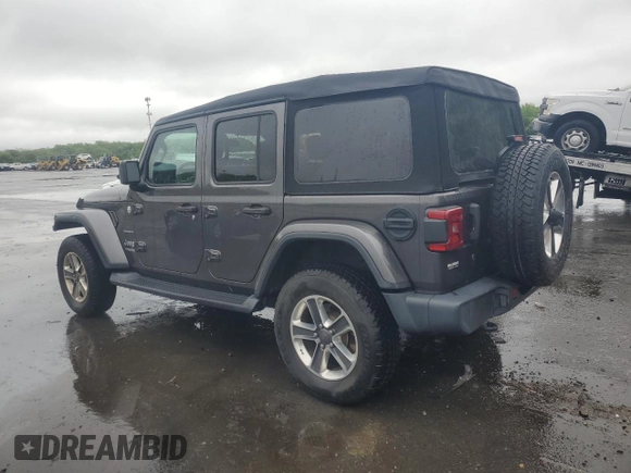 2018 Jeep Wrangler Unlimited Sahara with VIN 1C4HJXEG8JW190367, listed as a Copart auction lot 55799345 with 46,714 mi miles and Salvage title. Bid and sale history available at DreamBid. Image 2.