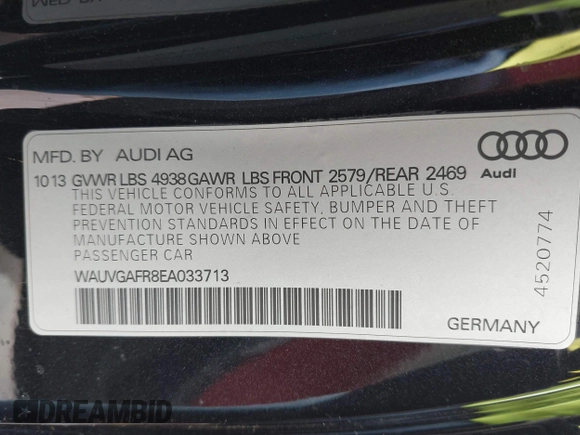 2014 Audi S5 Prestige z VIN WAUVGAFR8EA033713, wystawiony jako IAAI lot #42298683 z przebiegiem 32 062 mil mil oraz . Historia ofert i sprzedaży dostępna na DreamBid. Obrazek 9.