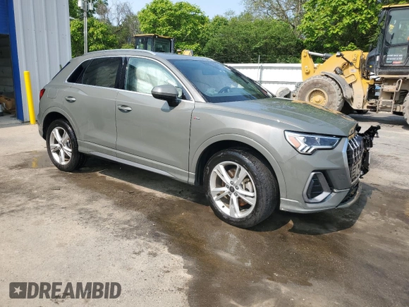 2024 Audi Q3 S line Premium with VIN WA1DECF33R1130720, listed as a Copart auction lot 59292025 with 15,949 mi miles and Salvage title. Bid and sale history available at DreamBid. Image 4.