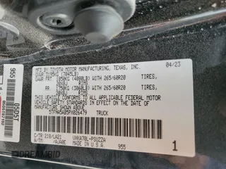 2023 Toyota Tundra 2WD Platinum with VIN 5TFNA5AB5PX026479, listed as a Copart auction lot 83395714 with 13,056 mi miles and Non Repairable. Bid and sale history available at carsss.com. Image 12.