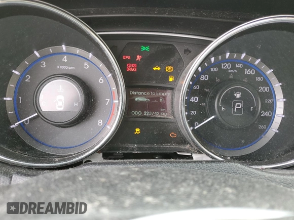 2013 Hyundai Sonata GLS with VIN 5NPEB4AC6DH743948, listed as a Copart auction lot 88446015 with 223,742 mi miles and Non Repairable. Bid and sale history available at carsss.com. Image 9.