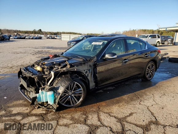 2017 Infiniti Q50 Premium with VIN JN1EV7APXHM736981, listed as a Copart auction lot 42047335 with 55,844 mi miles and Salvage Title. Bid and sale history available at carsss.com. Image 1.