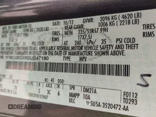 2013 Ford Escape SE with VIN 1FMCU0GX6DUB47180, listed as a IAAI auction lot 42029346 with 147,740 mi miles. Bid and sale history available at carsss.com. Image 9.