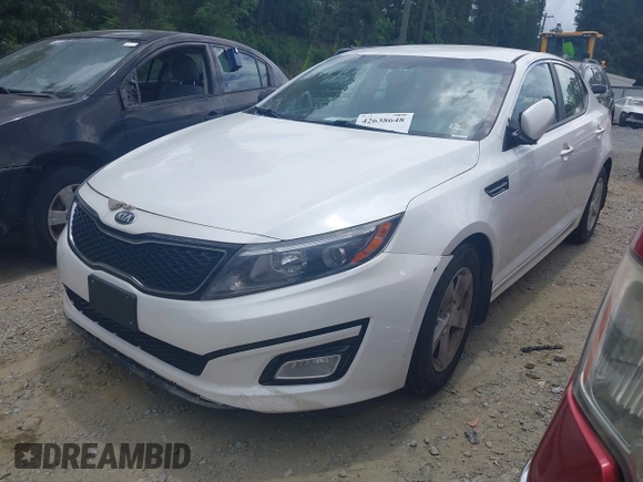 2015 Kia Optima LX with VIN KNAGM4A71F5589591, listed as a IAAI auction lot 42638648 with 154,913 mi miles and . Bid and sale history available at DreamBid. Image 2.