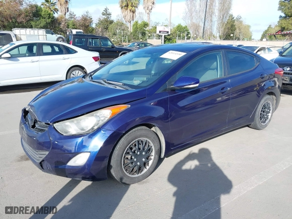 2012 Hyundai Elantra GLS with VIN 5NPDH4AE0CH099860, listed as a IAAI auction lot 42014550 with 142,224 mi miles. Bid and sale history available at carsss.com. Image 2.
