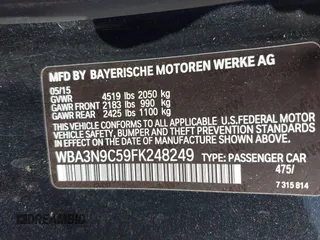 2015 BMW 4 Series 428i xDrive with VIN WBA3N9C59FK248249, listed as a IAAI auction lot 42140141 with 106,916 mi miles and . Bid and sale history available at DreamBid. Image 9.