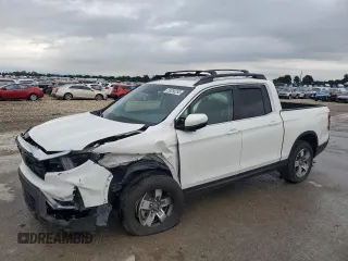 2025 Honda Ridgeline RTL z VIN 5FPYK3F57SB007315, wystawiony jako Copart lot #59280285 z przebiegiem 5 517 mil mil oraz Szkoda całkowita • Salvage title. Historia ofert i sprzedaży dostępna na DreamBid. Obrazek 1.