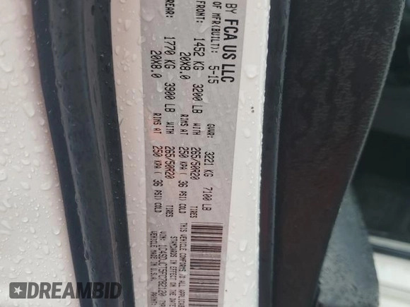 2015 Dodge Durango R/T with VIN 1C4SDJCT5FC782120, listed as a Copart auction lot 57796465 with 205,919 mi miles and Salvage title. Bid and sale history available at DreamBid. Image 14.