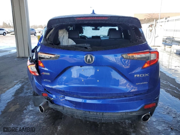 2023 Acura RDX w/A-Spec Package with VIN 5J8TC2H63PL001498, listed as a Copart auction lot 44694815 with 28,569 mi miles and Salvage Title. Bid and sale history available at carsss.com. Image 6.