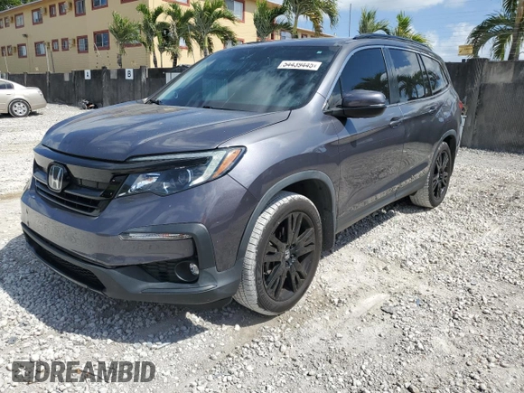 2021 Honda Pilot Special Edition with VIN 5FNYF5H21MB037702, listed as a Copart auction lot 54439445 with 55,410 mi miles and Salvage Title. Bid and sale history available at DreamBid. Image 1.