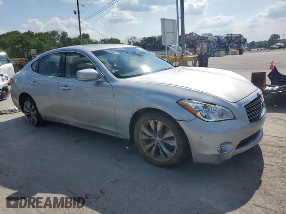 2013 Infiniti M with VIN JN1BY1AP5DM512633, listed as a Copart auction lot 63625755 with 102,190 mi miles and Salvage title. Bid and sale history available at DreamBid. Image 4.