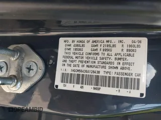 2006 Honda Accord LX with VIN 1HGCM56436A128438, listed as a IAAI auction lot 42601615 with 245,223 mi miles and . Bid and sale history available at DreamBid. Image 9.