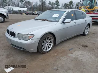 2005 BMW 7 Series 745Li with VIN WBAGN63545DS59047, listed as a IAAI auction lot 41802442 with Not Provided miles and . Bid and sale history available at carsss.com. Image 2.