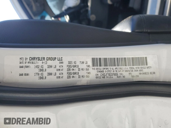 2013 Dodge Durango Special Service with VIN 1C4SDJFT8DC676656, listed as a Copart auction lot 45928165 with 125,481 mi miles and Salvage Title. Bid and sale history available at carsss.com. Image 15.