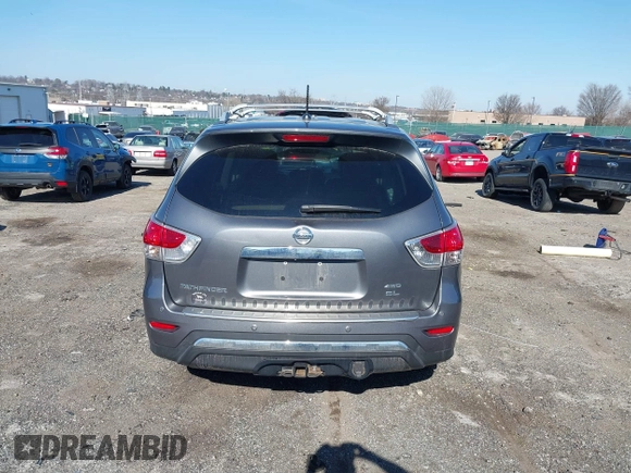 2015 Nissan Pathfinder S with VIN 5N1AR2MM6FC685997, listed as a IAAI auction lot 41772969 with 136,551 mi miles and . Bid and sale history available at DreamBid. Image 16.