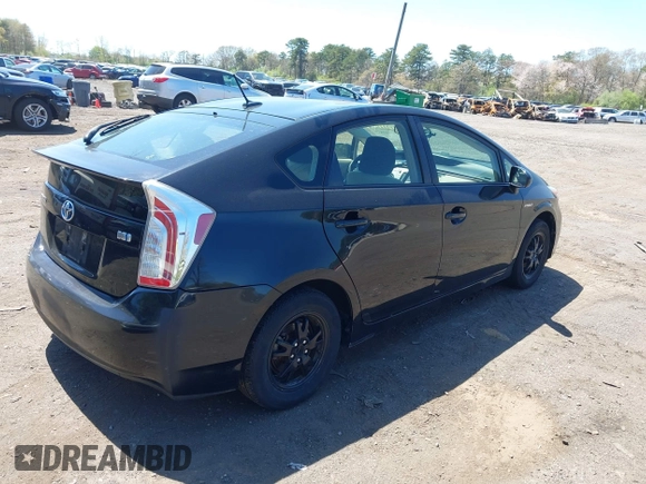 2013 Toyota Prius One with VIN JTDKN3DU3D5615711, listed as a IAAI auction lot 42119419 with 222,734 mi miles. Bid and sale history available at carsss.com. Image 4.