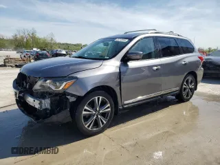 2017 Nissan Pathfinder S with VIN 5N1DR2MN9HC912477, listed as a Copart auction lot 53715565 with 90,690 mi miles and Salvage title. Bid and sale history available at DreamBid. Image 1.