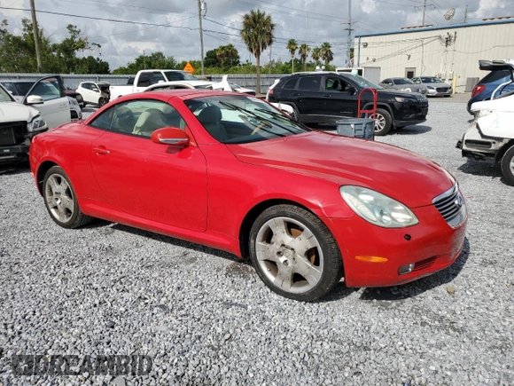 2005 Lexus SC 430 z VIN JTHFN48Y350063712, wystawiony jako Copart lot #64787075 z przebiegiem Nie podano mil oraz Szkoda całkowita • Salvage title. Historia ofert i sprzedaży dostępna na DreamBid. Obrazek 4.