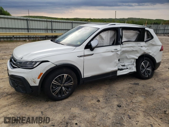2024 Volkswagen Tiguan Wolfsburg Edition with VIN 3VVAB7AXXRM231633, listed as a Copart auction lot 52756085 with 1,387 mi miles and Salvage title. Bid and sale history available at DreamBid. Image 1.