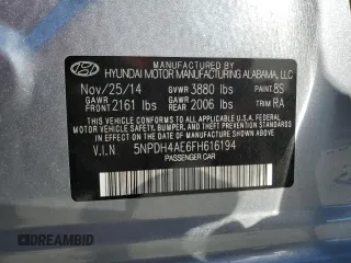 2015 Hyundai Elantra SE z VIN 5NPDH4AE6FH616194, wystawiony jako Copart lot #57157425 z przebiegiem 90 170 mil mil oraz Tytuł czysty. Historia ofert i sprzedaży dostępna na DreamBid. Obrazek 12.