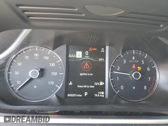 2020 Land Rover Range Rover Evoque S with VIN SALZJ2FX1LH060825, listed as a Copart auction lot 46861155 with 43,331 mi miles and Salvage Title. Bid and sale history available at DreamBid. Image 9.