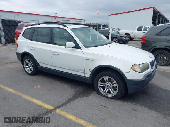 2004 BMW X3 3.0i with VIN WBXPA93484WC30585, listed as a IAAI auction lot 41034823 with 114,676 mi miles. Bid and sale history available at carsss.com. Image 1.