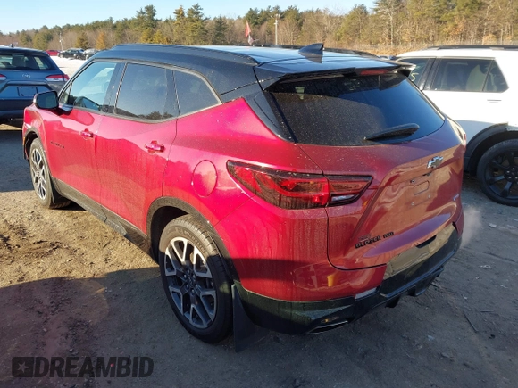 2023 Chevrolet Blazer RS with VIN 3GNKBKRS3PS220035, listed as a IAAI auction lot 41335553 with 21,739 mi miles and . Bid and sale history available at DreamBid. Image 3.