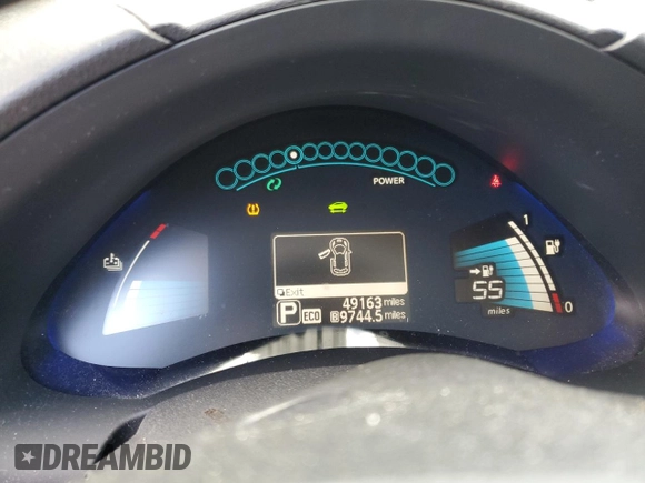 2015 Nissan LEAF SV with VIN 1N4AZ0CP9FC326217, listed as a Copart auction lot 73225843 with 49,163 mi miles and . Bid and sale history available at DreamBid. Image 9.