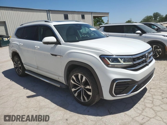 2021 Volkswagen Atlas SEL Premium R-Line with VIN 1V2FR2CA9MC524833, listed as a Copart auction lot 57441175 with 72,128 mi miles and Salvage title. Bid and sale history available at DreamBid. Image 4.