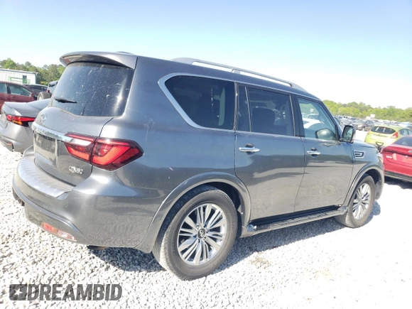 2018 Infiniti QX80 z VIN JN8AZ2NC7J9440940, wystawiony jako Copart lot #53384735 z przebiegiem 57 875 mil mil oraz Czysty tytuł • Clean title. Historia ofert i sprzedaży dostępna na DreamBid. Obrazek 3.