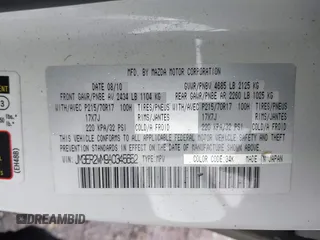 2010 Mazda CX-7 Sport z VIN JM3ER2WM9A0345652, wystawiony jako IAAI lot #42241091 z przebiegiem Nie podano mil oraz . Historia ofert i sprzedaży dostępna na DreamBid. Obrazek 9.