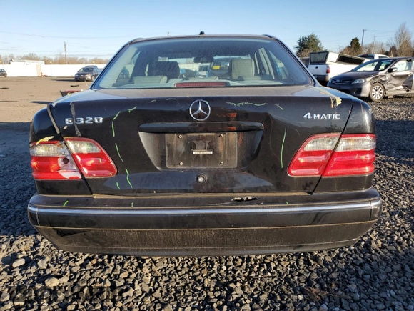 2002 Mercedes-Benz E-Class with VIN WDBJF82J42X063196, listed as a Copart auction lot 41872665 with 0 mi miles and Salvage Title. Bid and sale history available at carsss.com. Image 6.