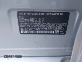 2019 BMW 5 Series 540i xDrive z VIN WBAJE7C57KWW15776, wystawiony jako IAAI lot #41089486 z przebiegiem 116 264 mil mil oraz . Historia ofert i sprzedaży dostępna na DreamBid. Obrazek 9.
