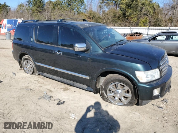 2005 Infiniti QX56 with VIN 5N3AA08A65N805075, listed as a Copart auction lot 43147485 with 110,750 mi miles and Salvage Title. Bid and sale history available at carsss.com. Image 4.