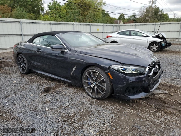 2019 BMW 8 Series M850i xDrive with VIN WBAFY4C58KBX39395, listed as a Copart auction lot 74088834 with 27,413 mi miles and Salvage Title. Bid and sale history available at carsss.com. Image 4.