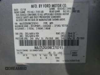 2019 Ford EcoSport SE z VIN MAJ3S2GE0KC270745, wystawiony jako Copart lot #54526575 z przebiegiem Nie podano mil oraz Nie do naprawy • Non repairable. Historia ofert i sprzedaży dostępna na DreamBid. Obrazek 14.