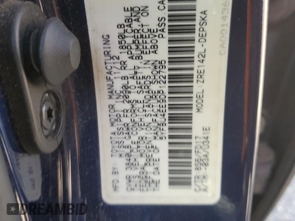 2013 Toyota Corolla L with VIN 5YFBU4EE9DP122795, listed as a Copart auction lot 55154635 with 88,853 mi miles and Salvage Title. Bid and sale history available at DreamBid. Image 12.