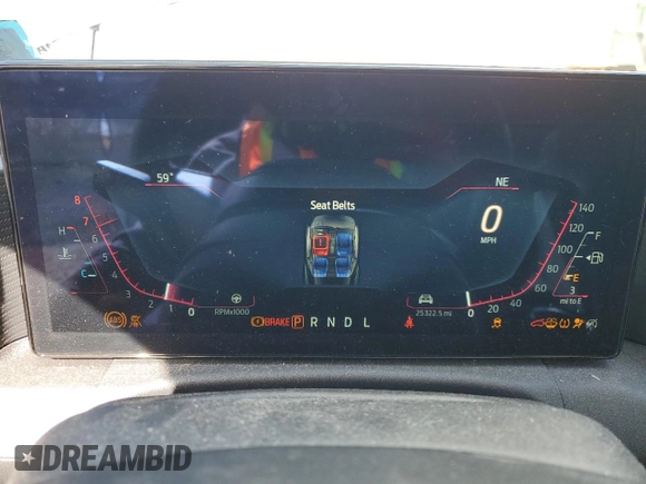 2024 Ford Mustang EcoBoost with VIN 1FA6P8THXR5107004, listed as a Copart auction lot 56758395 with 25,322 mi miles and Salvage title. Bid and sale history available at DreamBid. Image 9.