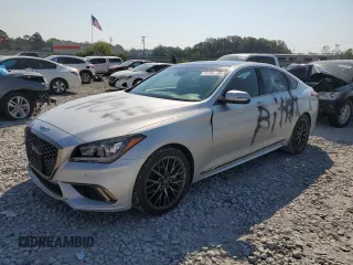 2019 Genesis G80 3.8L with VIN KMTFN4JE8KU322962, listed as a Copart auction lot 75185754 with 88,469 mi miles and Salvage Title. Bid and sale history available at carsss.com. Image 1.