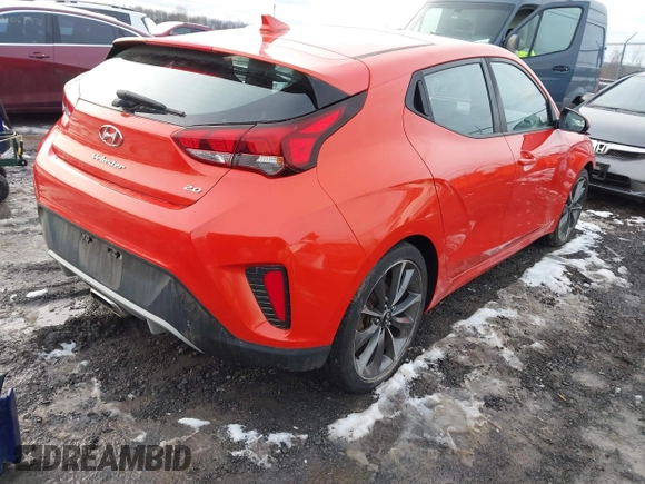2019 Hyundai Veloster 2.0 with VIN KMHTG6AF6KU005046, listed as a IAAI auction lot 41073491 with 31,490 mi miles. Bid and sale history available at carsss.com. Image 4.