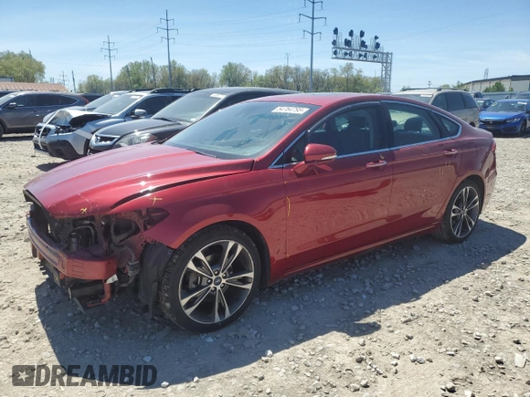 2019 Ford Fusion Titanium with VIN 3FA6P0D91KR205463, listed as a Copart auction lot 54764795 with 105,719 mi miles and Salvage title. Bid and sale history available at DreamBid. Image 1.