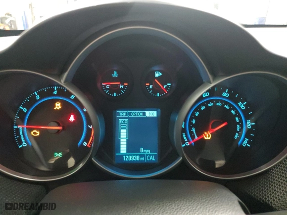 2013 Chevrolet Cruze ECO with VIN 1G1PJ5SB8D7197948, listed as a Copart auction lot 54273745 with 120,938 mi miles and Clean Title. Bid and sale history available at carsss.com. Image 9.