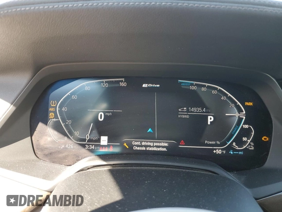 2022 BMW X5 xDrive45e with VIN 5UXTA6C01N9M72184, listed as a Copart auction lot 52886055 with 14,935 mi miles and Non Repairable. Bid and sale history available at carsss.com. Image 9.