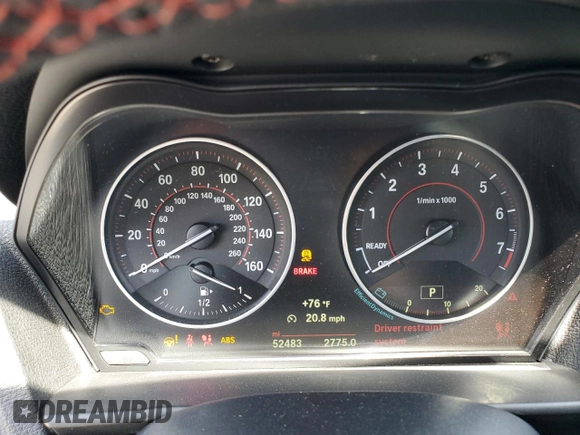 2015 BMW 2 Series 228i xDrive with VIN WBA1F7C56FVX95972, listed as a Copart auction lot 54759885 with 52,483 mi miles and Salvage Title. Bid and sale history available at carsss.com. Image 9.