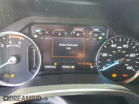 2021 Ford F-450 XL with VIN 1FT8W4DTXMED30296, listed as a Copart auction lot 58483974 with 25,593 mi miles and Salvage title. Bid and sale history available at DreamBid. Image 8.