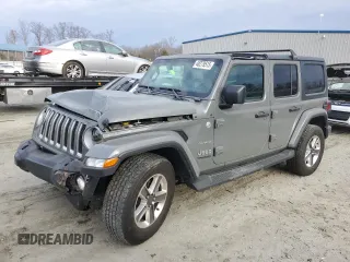 2021 Jeep Wrangler Unlimited Sahara z VIN 1C4HJXEG8MW550595, wystawiony jako Copart lot #48279515 z przebiegiem 29 493 mil mil oraz Szkoda całkowita • Salvage title. Historia ofert i sprzedaży dostępna na DreamBid. Obrazek 1.